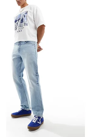 Pull&Bear Straight fit vintage washed jeans in light