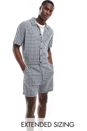 ASOS Boilersuit in navy and white gingham