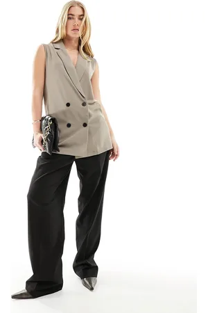 JDY Long vest in taupe