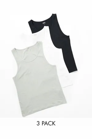 ASOS 3 pack muscle fit tank tops in multiple colors
