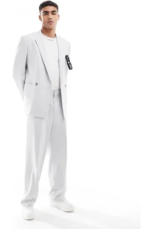 ASOS Wide leg suit pants in textured fabric