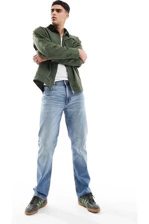 ASOS Straight leg jeans with stretch in mid wash