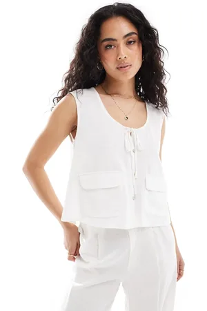 ONLY Linen oversized vest in