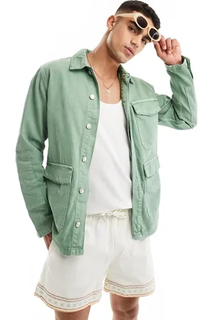 Only & Sons Denim utility jacket in sage