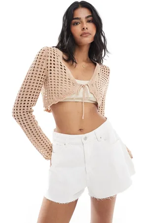 Miss Selfridge Knit tie front cropped cardigan