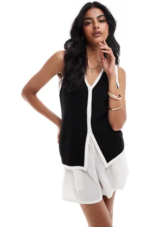 ASOS Knitted longline v vest in