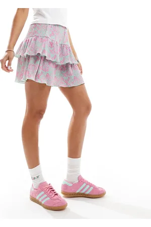 ASOS Plisse flippy mini skirt in floral