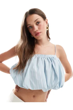 ASOS Bubble hem crop cami top in stripe