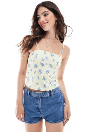 ASOS Blue ditsy floral cami in ivory