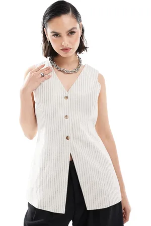 ASOS Longline vest in cream stripe