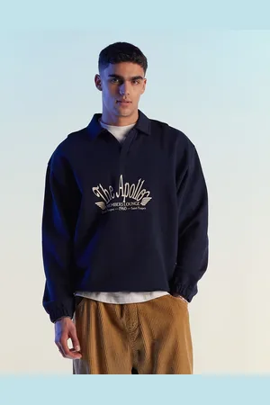 ASOS Oversized polo sweatshirt with front text print in