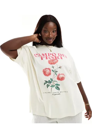 ASOS ASOS DESIGN Curve oversized t-shirt with floral campo dei fiori graphic in