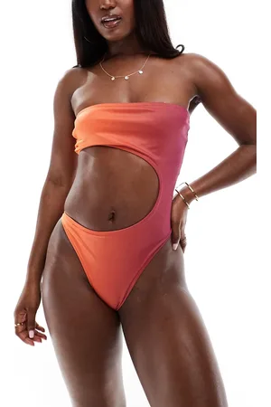 Murci Exclusive cut-out bandeau swimsuit in ombre - part of a set