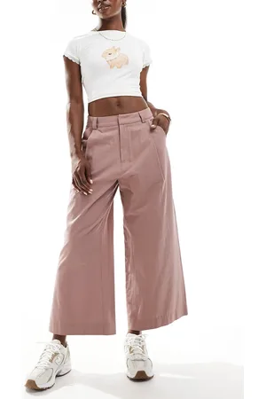 ASOS Wide leg crop pants in mink