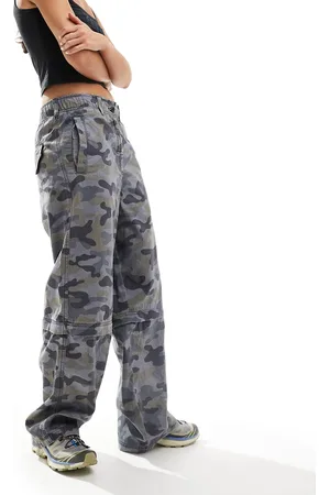 COLLUSION Pull on adjustable waist baggy skater pants in camo