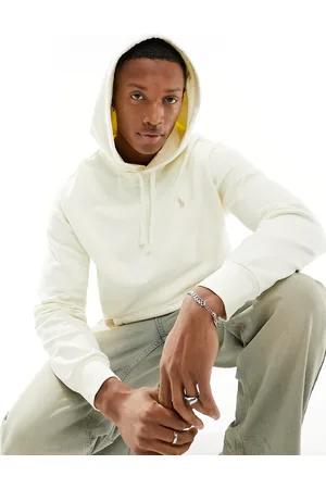 Ralph Lauren Icon logo loopback terrycloth hoodie in cream