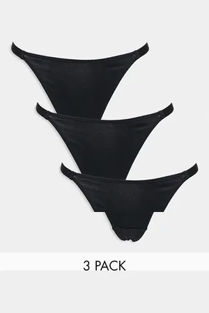 ASOS 3 pack cotton tanga thong in