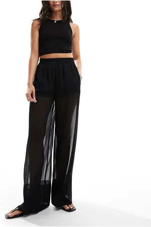 ASOS Pull on pants with sheer overlay in