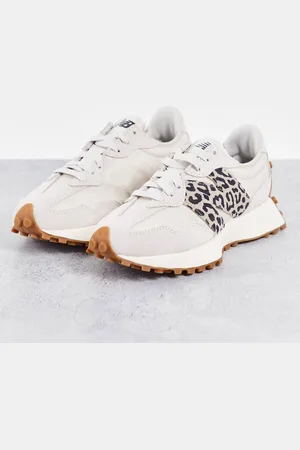 New Balance 327 sneakers in off- with leopard print detail