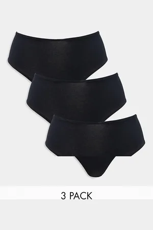 ASOS 3 pack cotton high waist brazilian briefs in