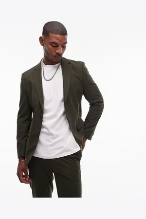 Topman Slim suit jacket in khaki
