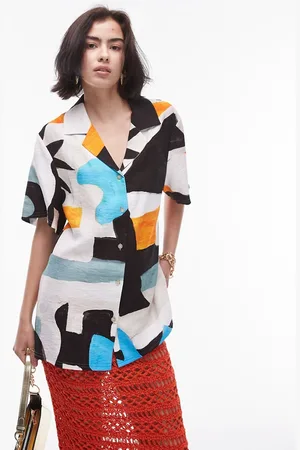 Topshop Resort shirt in block star print