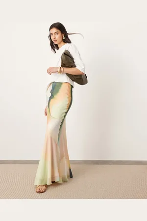 ASOS Bias maxi skirt in ombre print