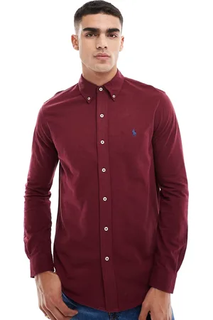 Ralph Lauren Icon logo pique shirt in burgundy heather
