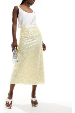 ASOS Sequin midi skirt in pastel