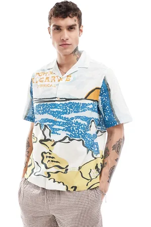 ASOS Boxy relaxed camp collar shirt with scenic print