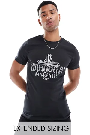 ASOS Muscle fit t-shirt with metallic cross print
