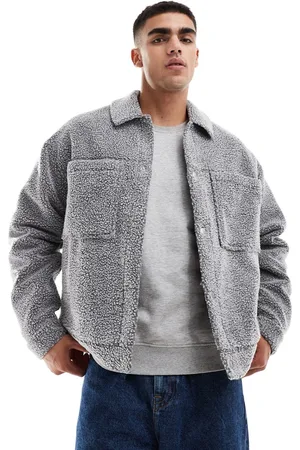 ASOS Oversized borg harrington jacket in