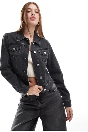 Miss Selfridge Denim girlfriend jacket in wash