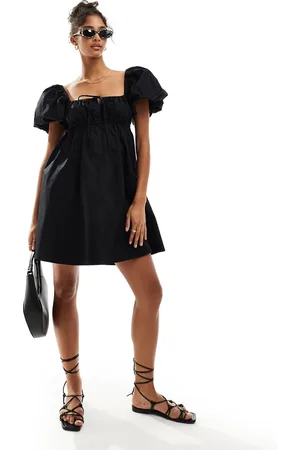 ASOS Puffed sleeve smock mini dress in