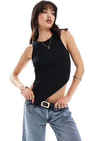 ASOS Racer tank top with asymmetric scarf hem in