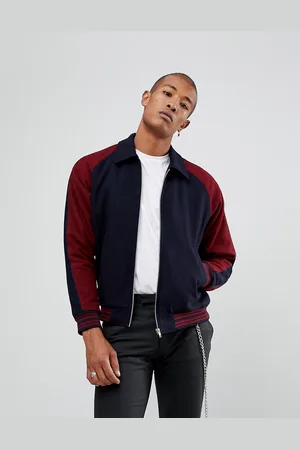 ASOS Varsity jacket in burgundy