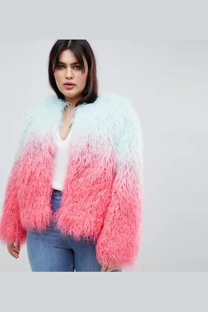 ASOS ASOS DESIGN Curve Mongolian Ombre Faux Fur Festival Jacket