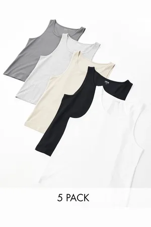 ASOS 5 pack muscle fit tank tops in multiple colors