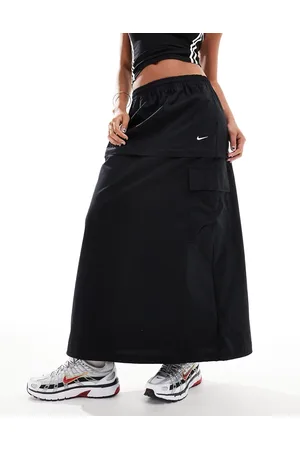 Nike Woven 2 n 1 maxi and mini skirt with zip detail in