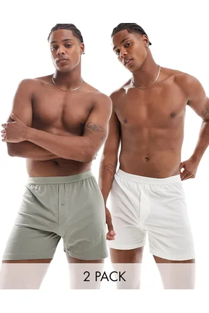 ASOS 2 pack boxers in cream and light green