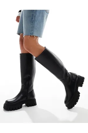 ASOS Carter chunky flat knee boots in