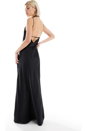 Weekday Lava satin midi slip dress with seam detail in