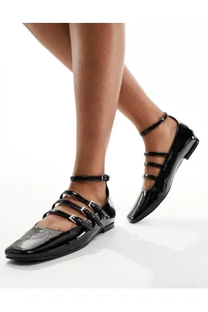 Public Desire Sherry strappy mary jane ballet flats in patent