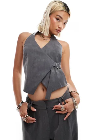 COLLUSION Tailored fitted vest in charcoal - part of a set