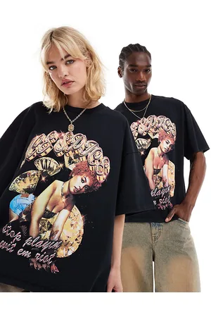 COLLUSION Unisex ICE SPICE license music festival skate t-shirt in with Print