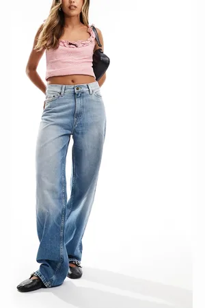 Weekday Rail mid waist baggy fit jeans in tide wash