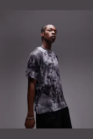 Topman Oversized fit printed plisse t-shirt in