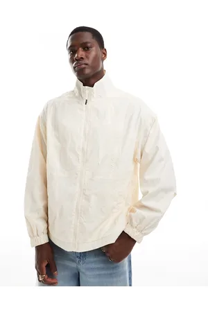 Pull&Bear Windbreaker track jacket in ecru