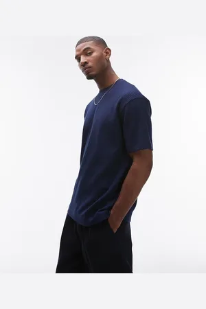 Topman Oversized fit waffle T-shirt in