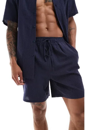 South Beach Tonal seersucker striped beach shorts in